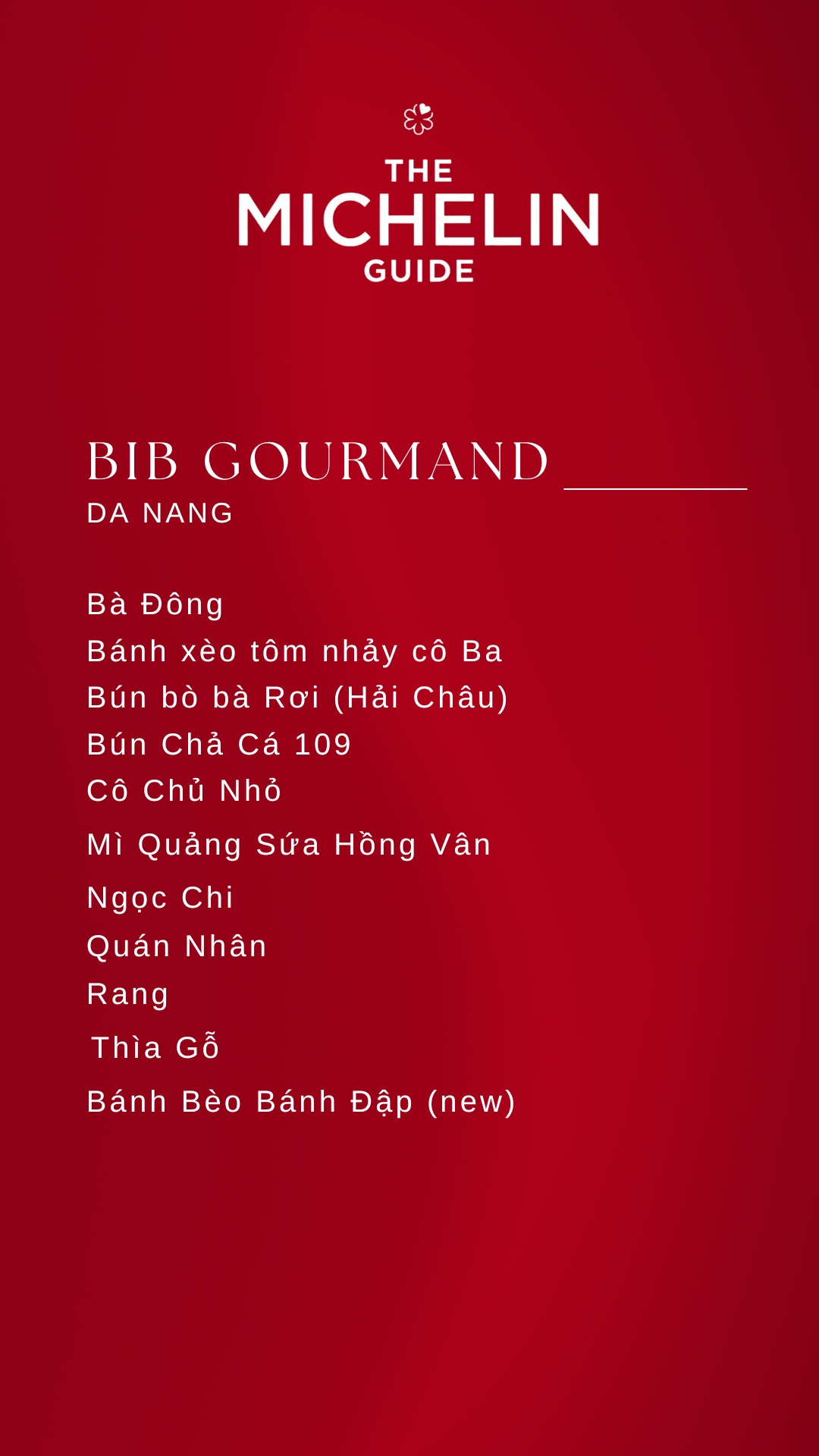 DANANG-Michelin Selected Restaurants