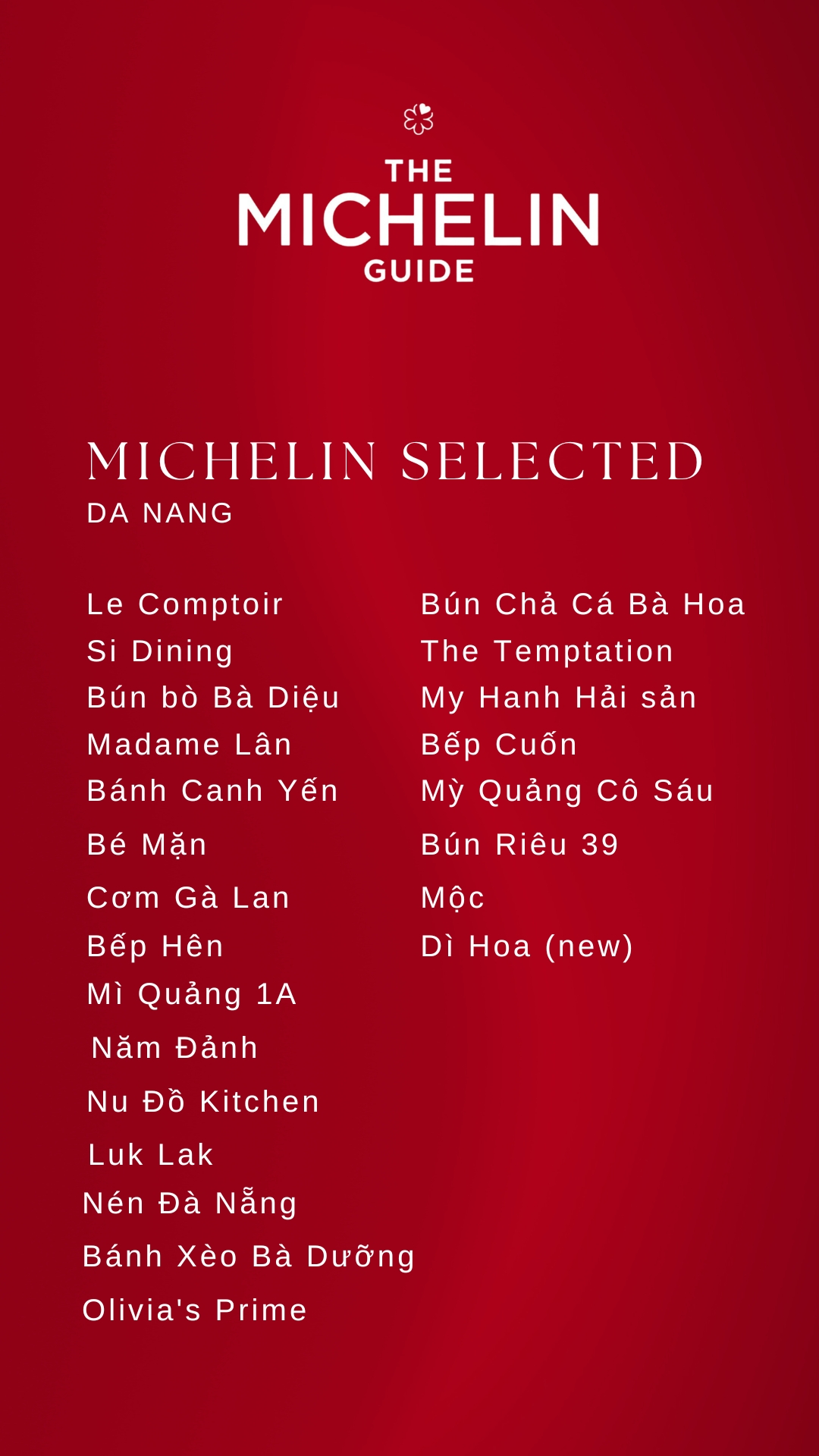 DANANG-Michelin Selected Restaurants